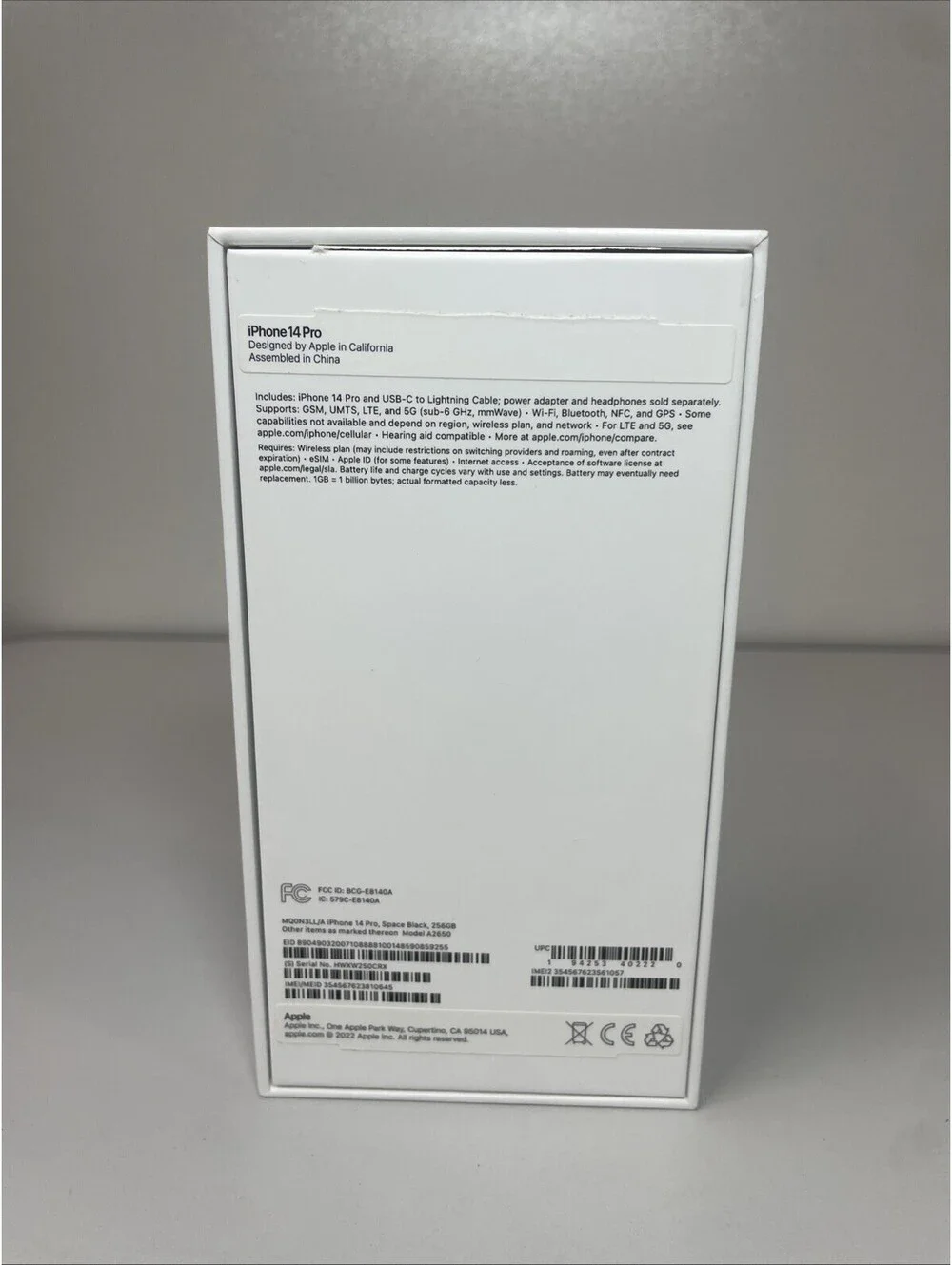 Apple iPhone 14 Pro Max Space Black 256 GB EMPTY BOX ONLY